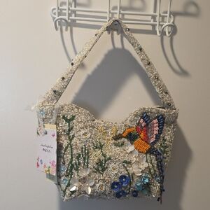 Hummingbird Beaded Bag